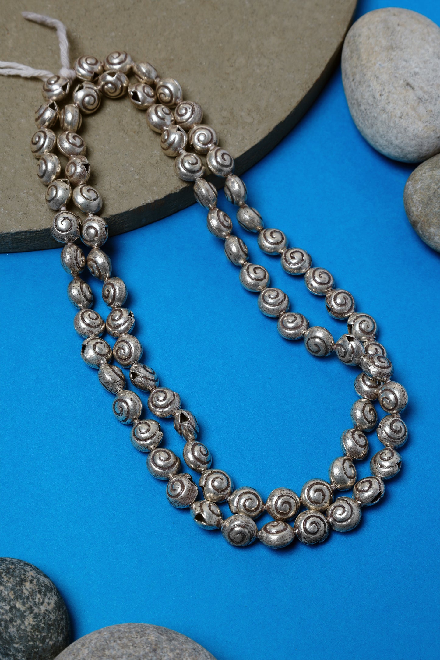 Silver Tribal Long Necklace