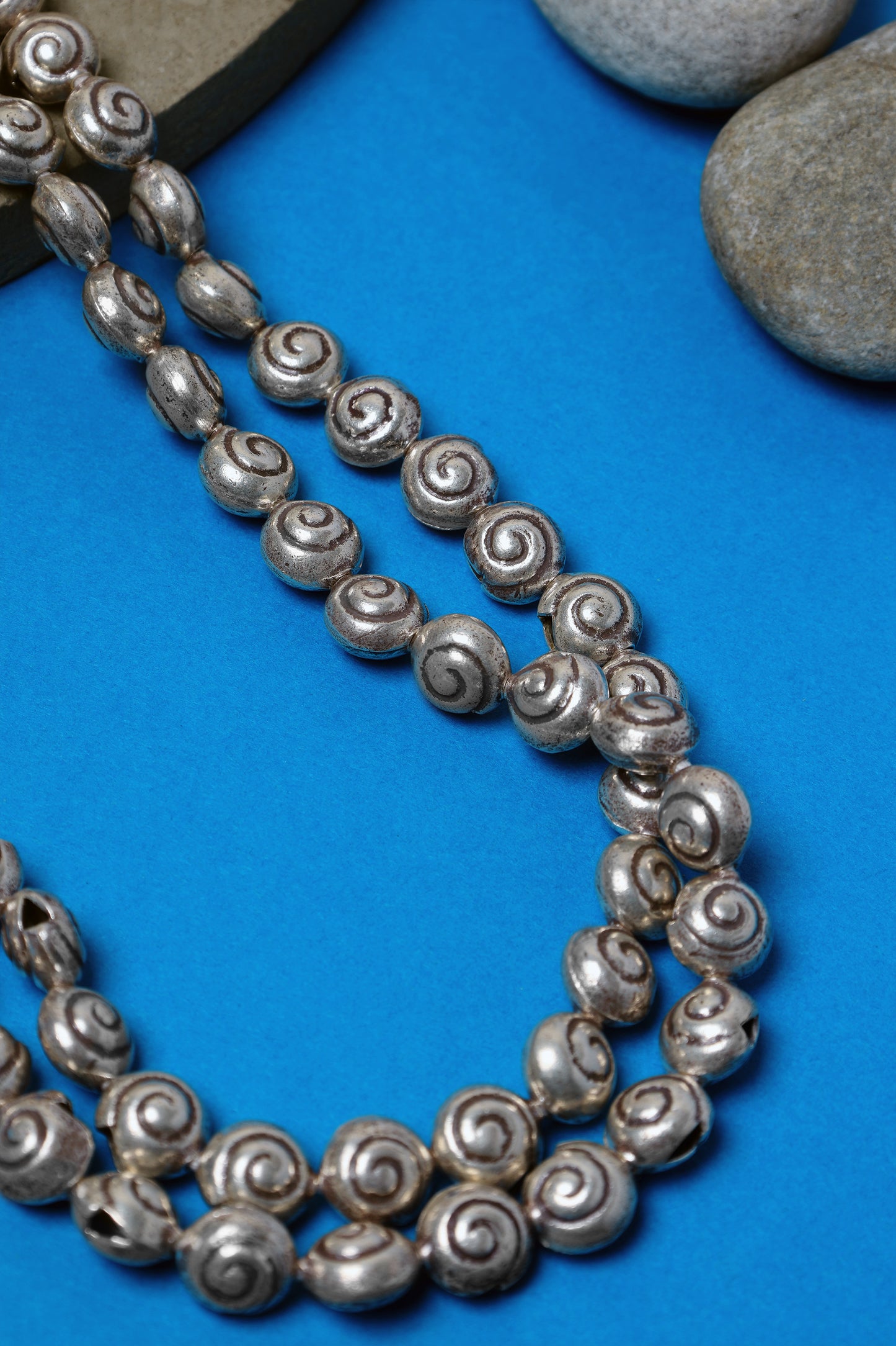 Silver Tribal Long Necklace