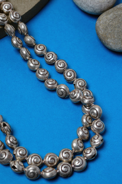 Silver Tribal Long Necklace