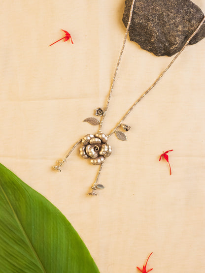 Modern Flower Long Necklace