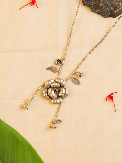 Modern Flower Long Necklace