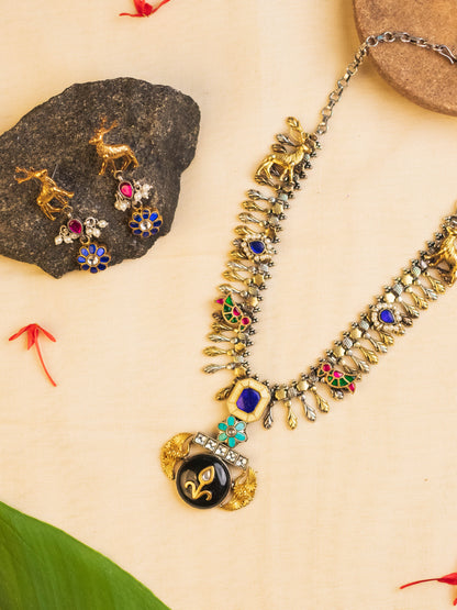 Fusion Kundan Long Necklace Set