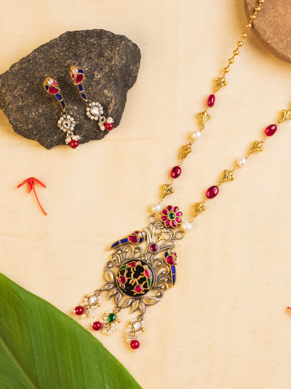 Fusion Kundan Long Necklace Set