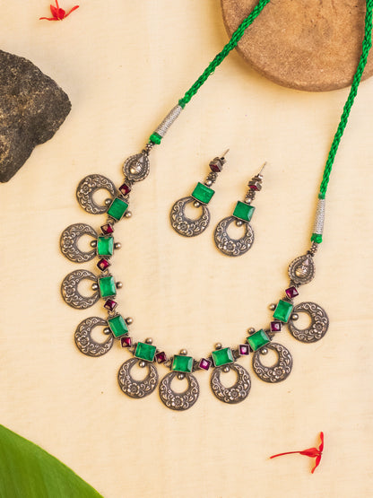 Green Kempstone Temple Necklace Set