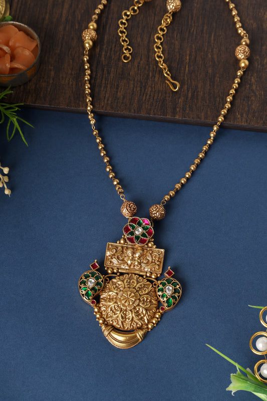 Kundan Temple Pendant Necklace