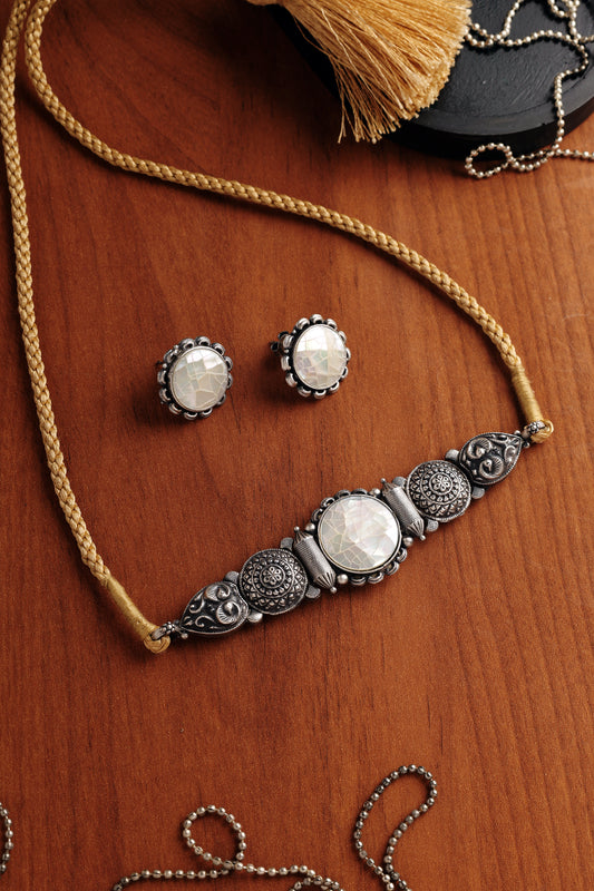 Mother of Pearl Tribal Choker Set