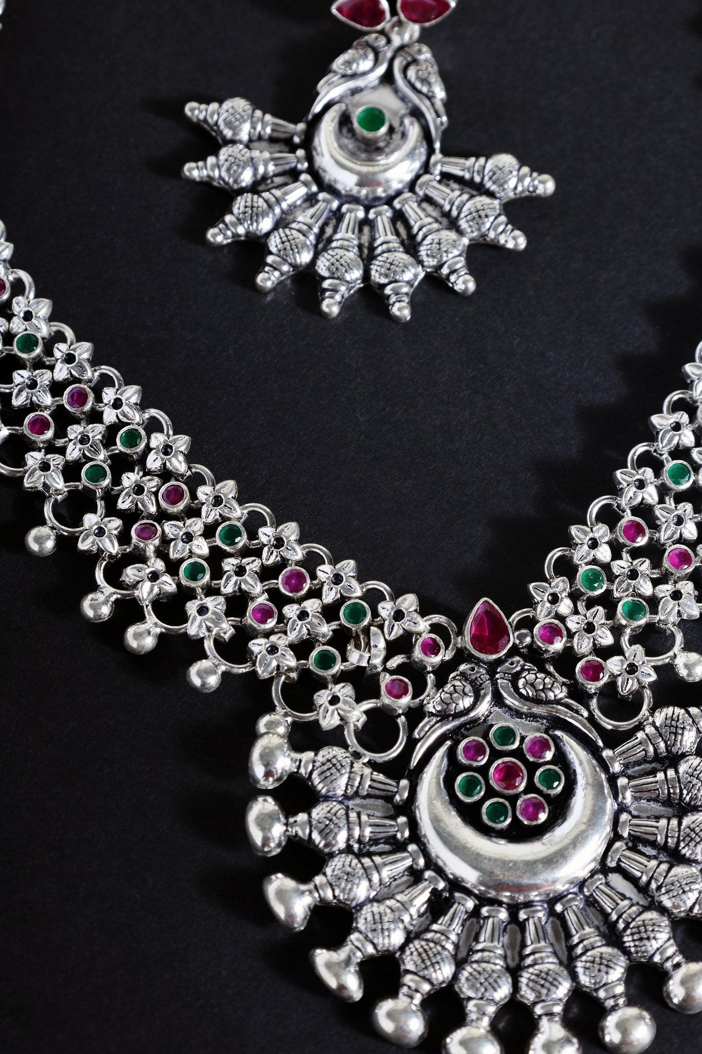 Tribal Long Cut Stone Necklace Set