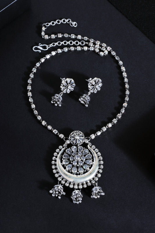 CZ Chaand Pendant Necklace Set