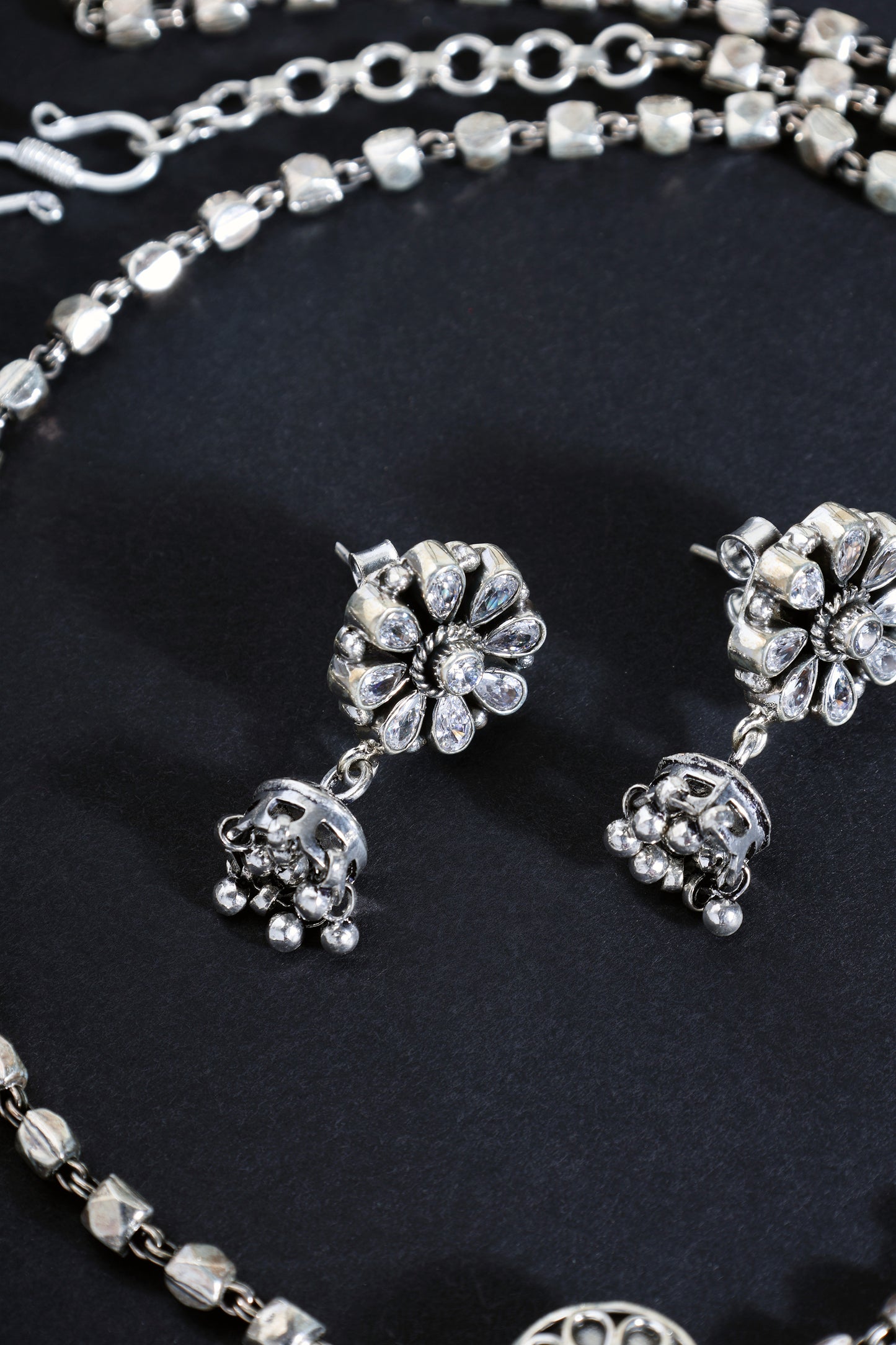 CZ Chaand Pendant Necklace Set