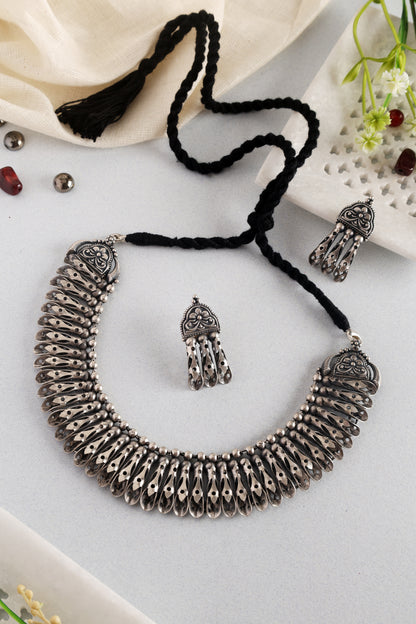 Silver Temple Necklace Set