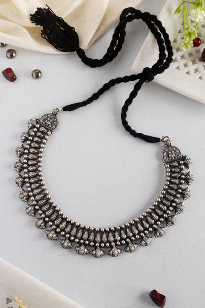 Temple Tribal Silver Short Necklace