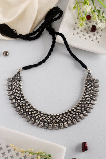 Silver Temple Tribal Necklace